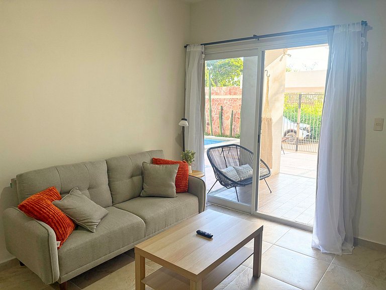 Depa 2-Rec (AC/Starlink) Alberca, Playa 1 cuadra